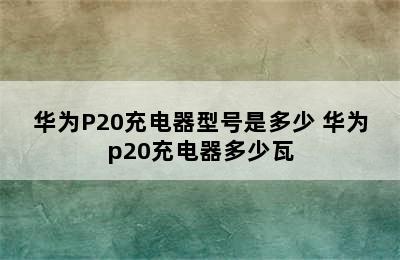 华为P20充电器型号是多少 华为p20充电器多少瓦